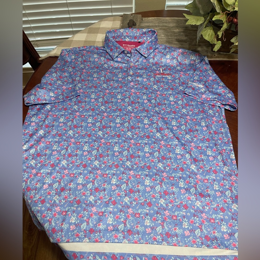COLUMBIA Texas golf club BLUE COUNTRYSIDE SHORT SLEEVE POLO